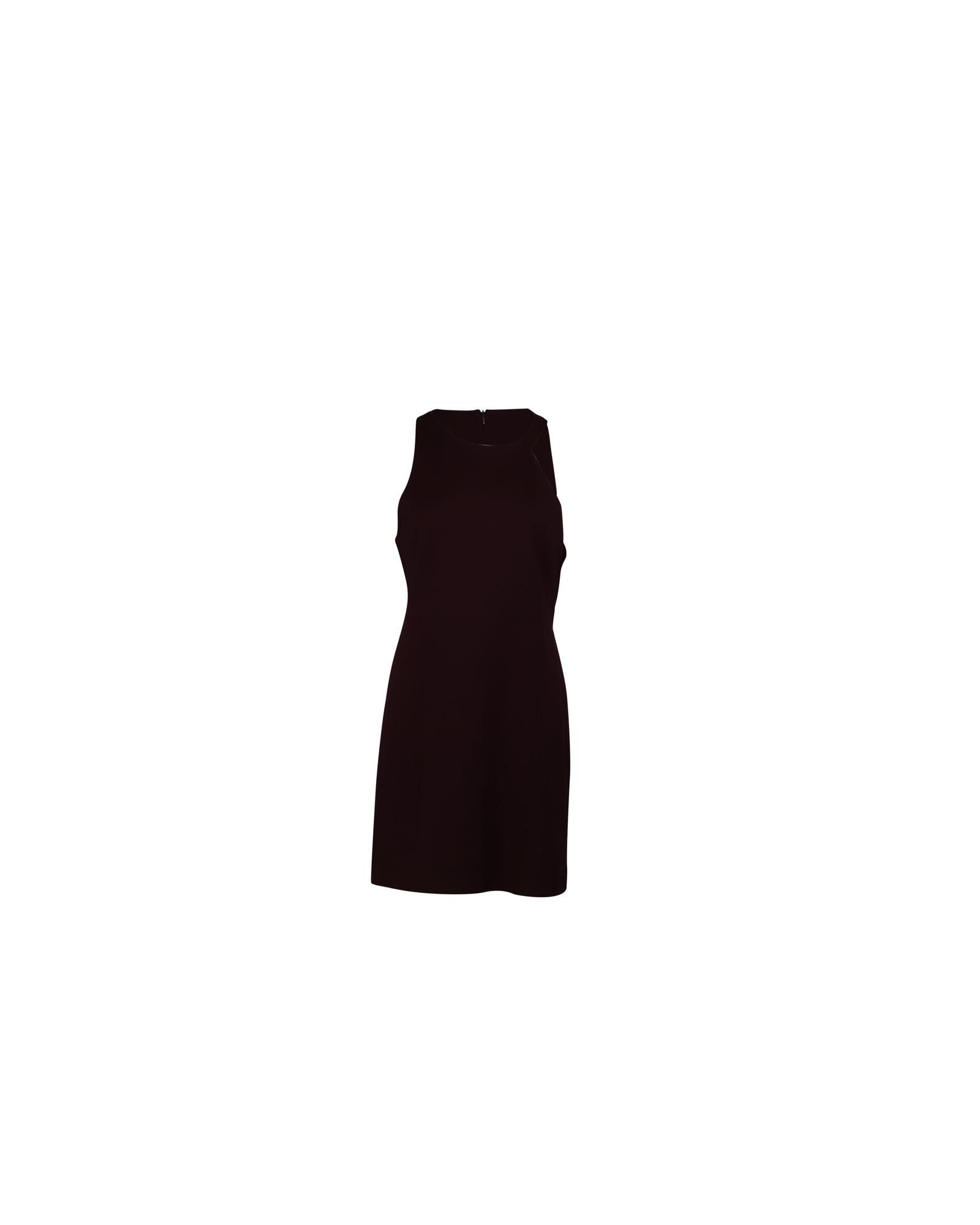 image of Halston Heritage Asymmetrical Halter Mini Dress In Burgundy Viscose, Women's (Size Large)