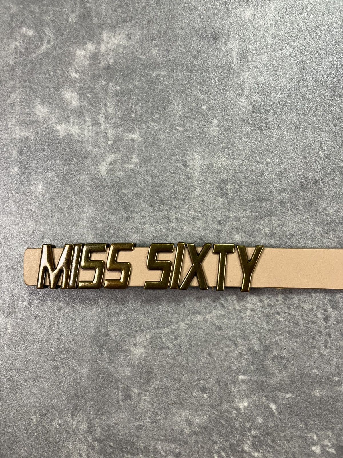Miss Sixty Miss Sixty 00s Y2K Big Metal Logo Faded Belt S Size ONE SIZE - 6 Thumbnail