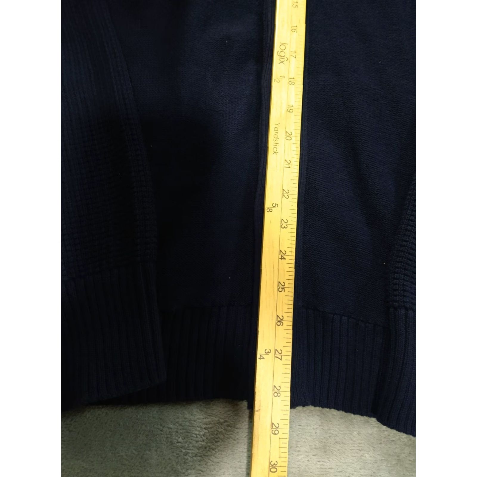 Banana Republic Banana Republic Sweater Cardigan Mens XL Blue Cotton Mock Neck Knit Winter Fall Spring Casual Regular Fit Mens Size US XL / EU 56 / 4 - 3 Thumbnail