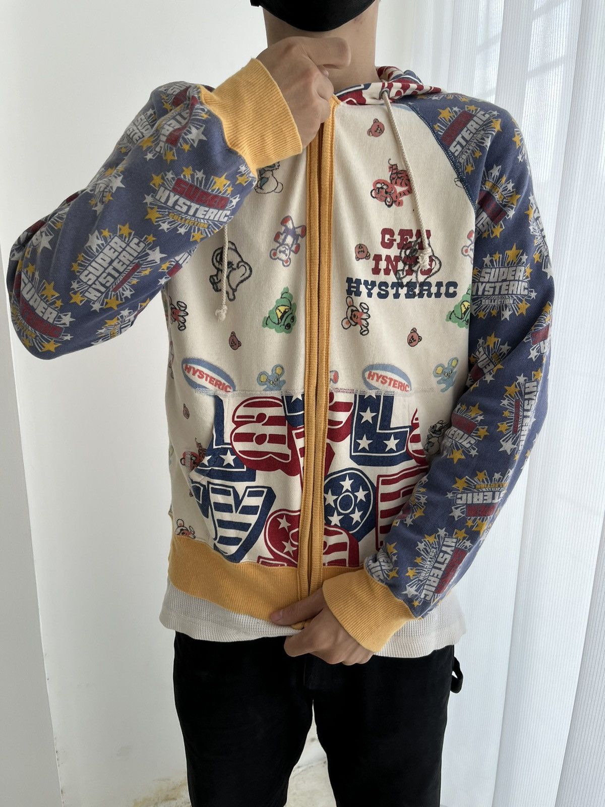 Hysteric Glamour × Vintage Vintage 90s HYSTERIC GLAMOUR Get Into Hysteric AOP Hoodie Size US L / EU 52-54 / 3 - 11 Thumbnail