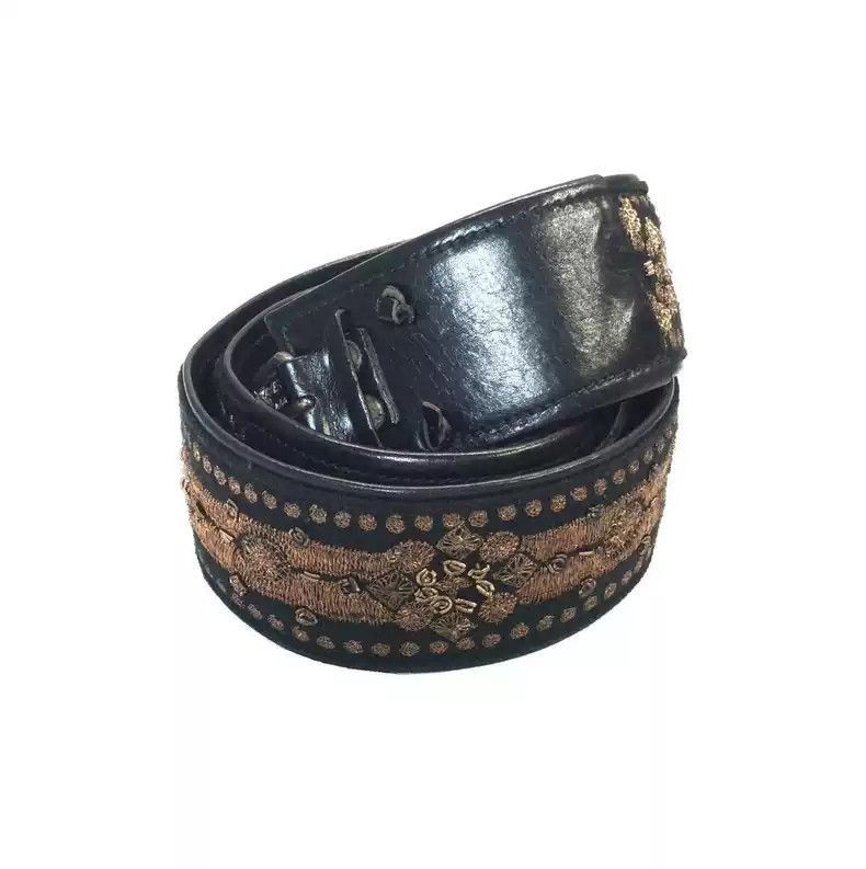 Dries Van Noten Dries van noten Heavy industry embroidery black belt- Size ONE SIZE - 1 Thumbnail