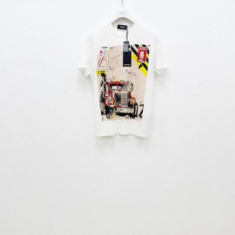 Dsquared2 DSQUARED2 Summer White Cotton Short Sleeve T-Shirt 0089 Size US XL / EU 56 / 4 - 1 Thumbnail