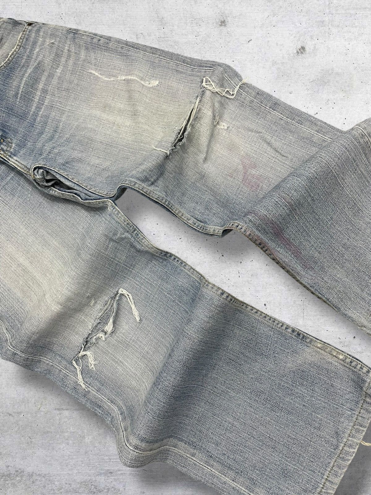 Levi's Vintage Clothing VINTAGE 533 LEVIS USA 90S DESIGNER OLD RIPPED BLUEWASH DENIM Size US 35 - 6 Thumbnail