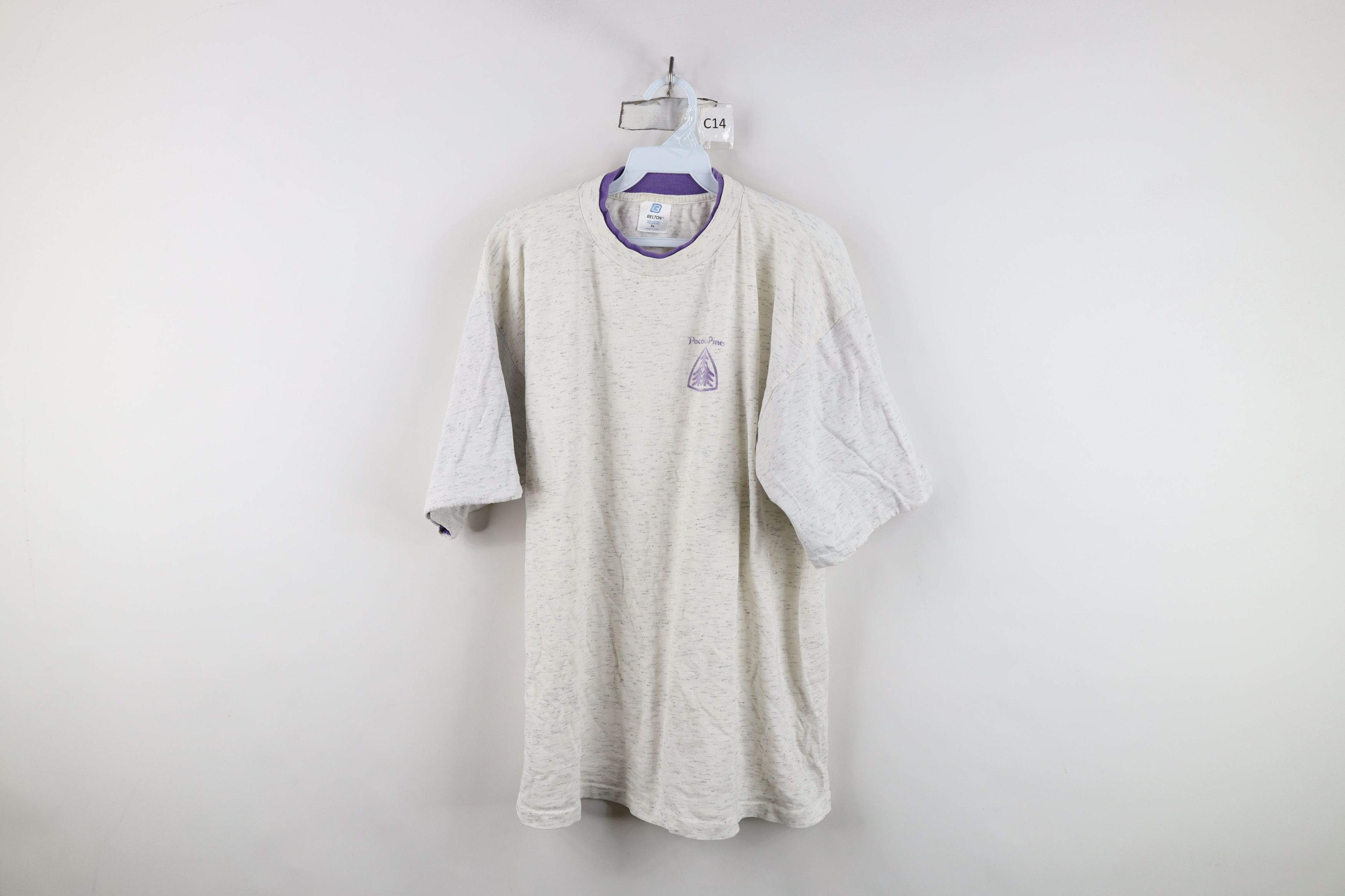 Vintage Vintage 90s Streetwear Pocono Pines Layered T-Shirt Gray USA Size US XL / EU 56 / 4 - 7 Thumbnail