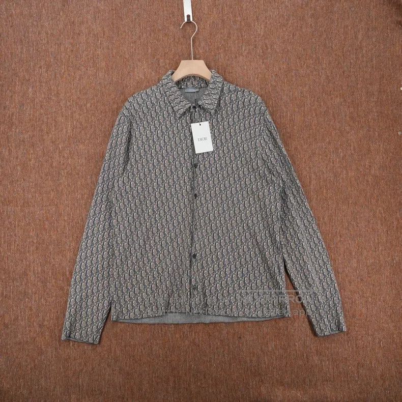 Dior Dior Beige full printed pattern logo knitted long-sleeved Size US L / EU 52-54 / 3 - 1 Thumbnail