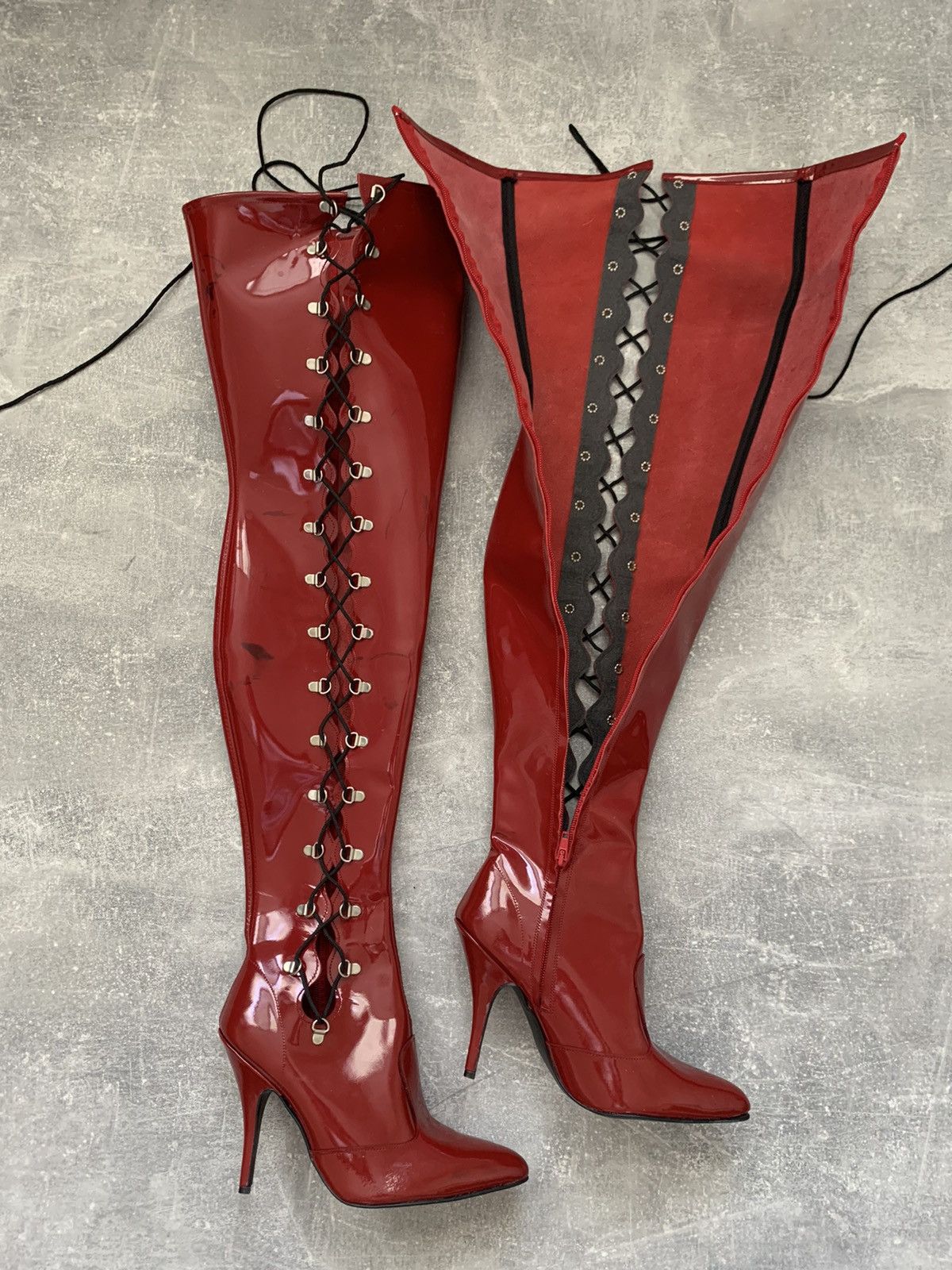 Japanese Brand Women's Biker Cowboy Boots Gothic High Heel Motorcycle style Size US 7 / IT 37 - 7 Thumbnail
