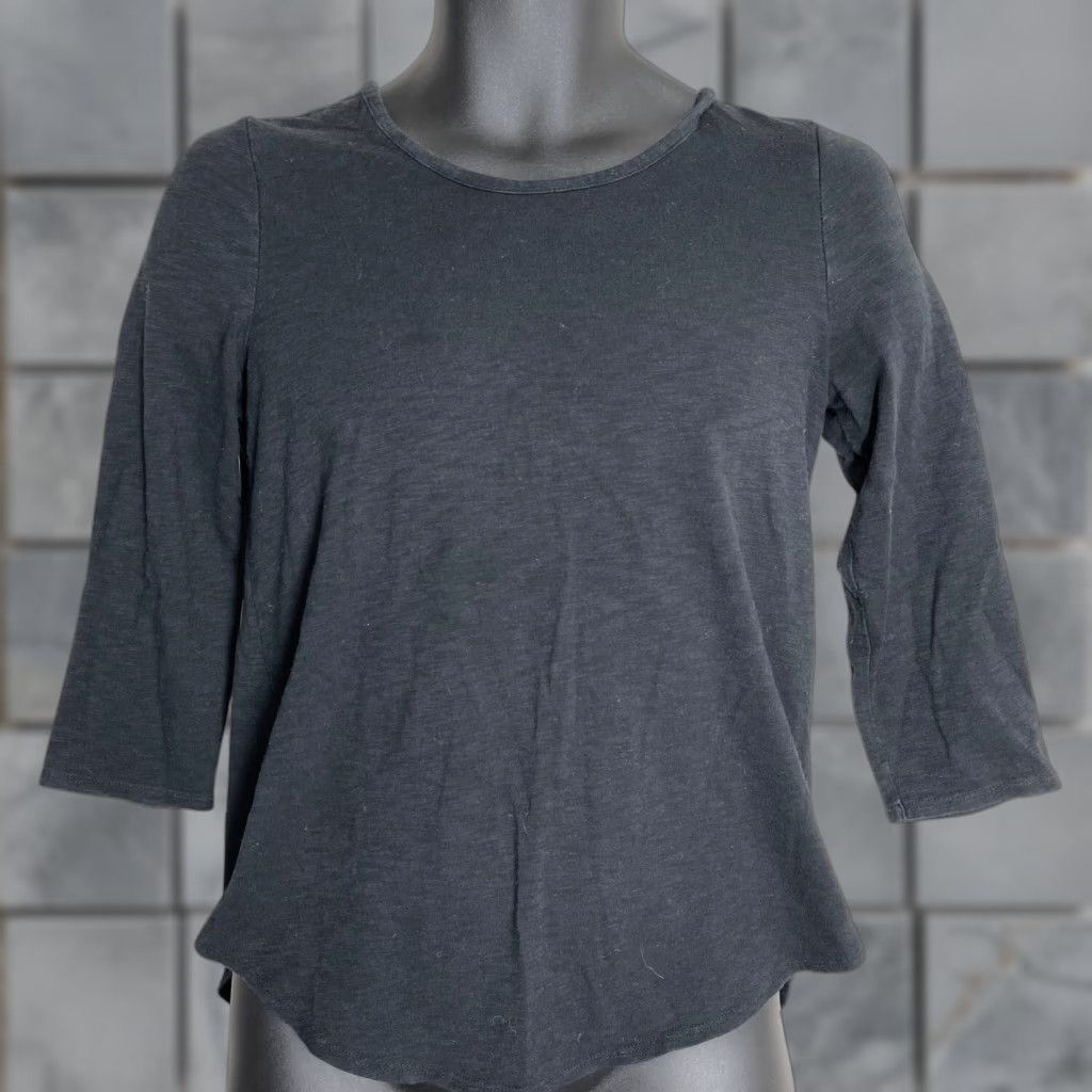 Vintage Max Studio Blouse XS Black Key Hole Slit Back Cotton Modal Minimalist Casual Shirt Womens XS Black Keyhole Slit Back Shirt Size XS / US 0-2 / IT 36-38 - 1 Thumbnail