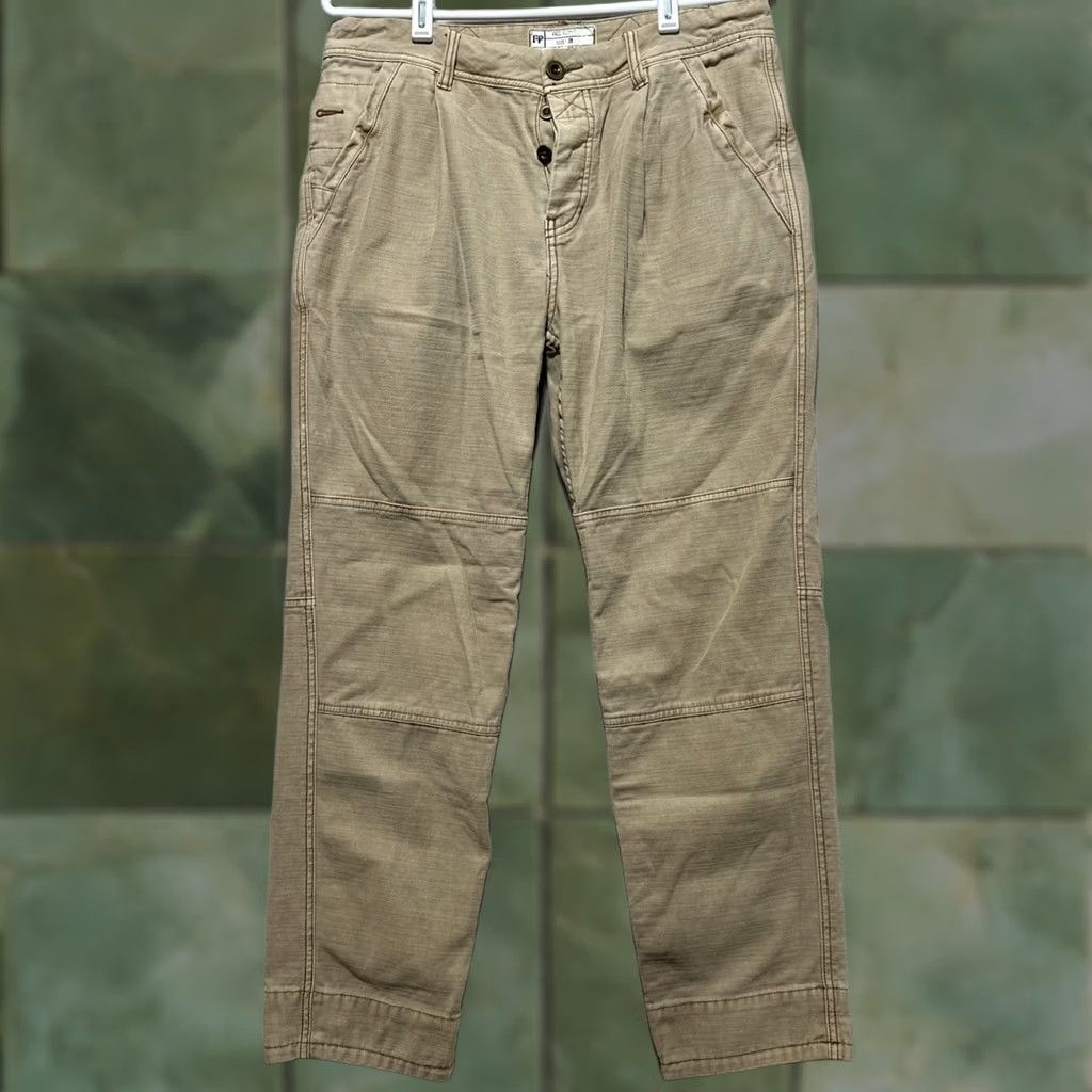 Free People Free People Utility Boyfriend Pants Double Knee Canvas Twill Fatigue Size 28 Tan Slah Pocket Tapered Casual Womens Jeans Pant Size 28" / US 6 / IT 42 - 1 Thumbnail