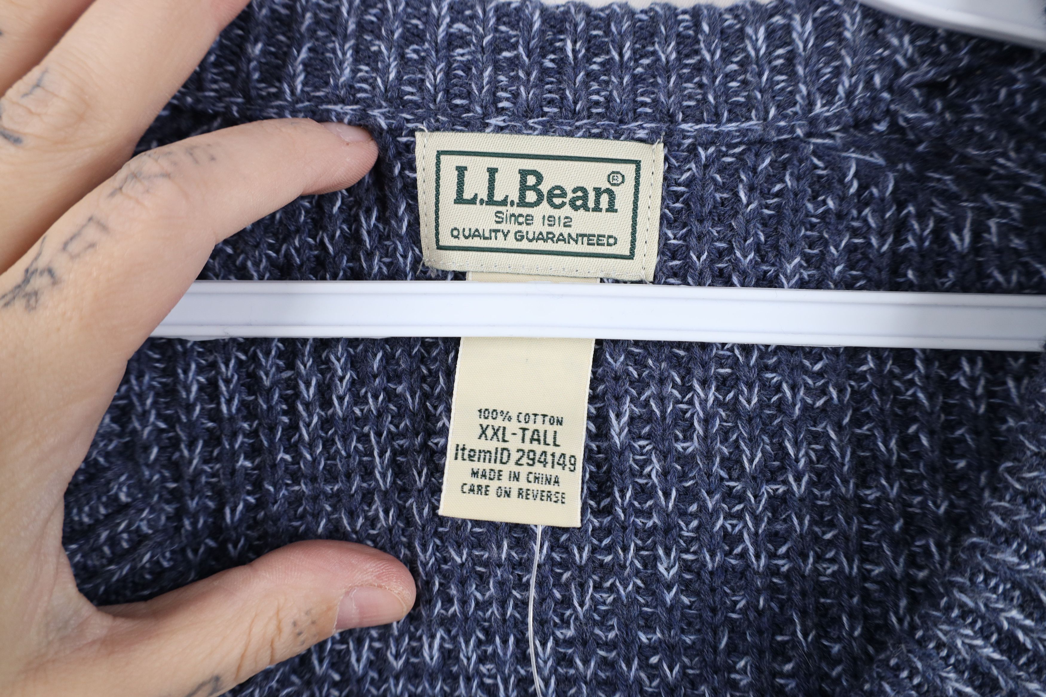 L.L. Bean Deadstock Vintage LL Bean Ribbed Knit Sweater Blue Size US XXL / EU 58 / 5 - 4 Thumbnail
