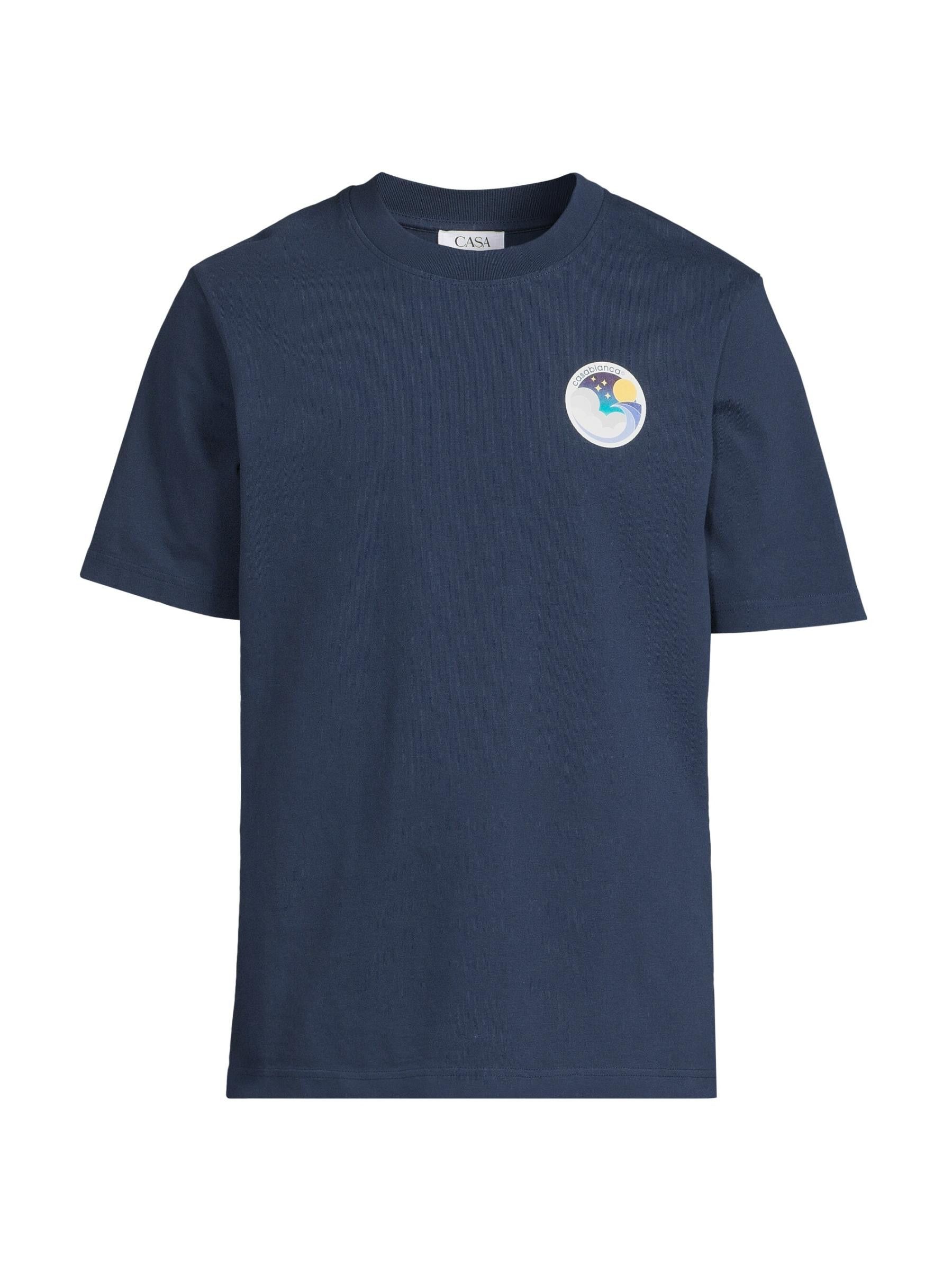 Casablanca os11x0725 Midnight Wave Printed T-Shirt in Midnight Blue Size US L / EU 52-54 / 3 - 1 Thumbnail