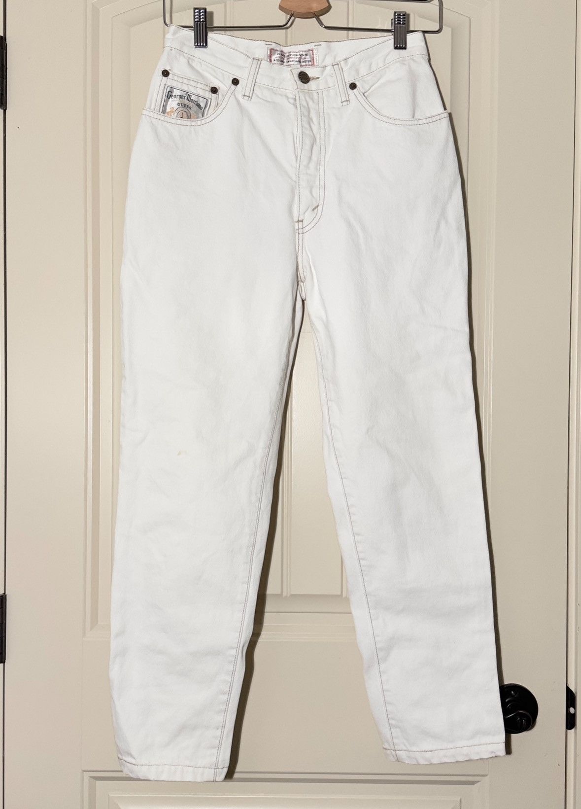 image of Georges Marciano x Guess Straight Leg Guess By Marciano White Denim Jeans, Women's (Size 26)