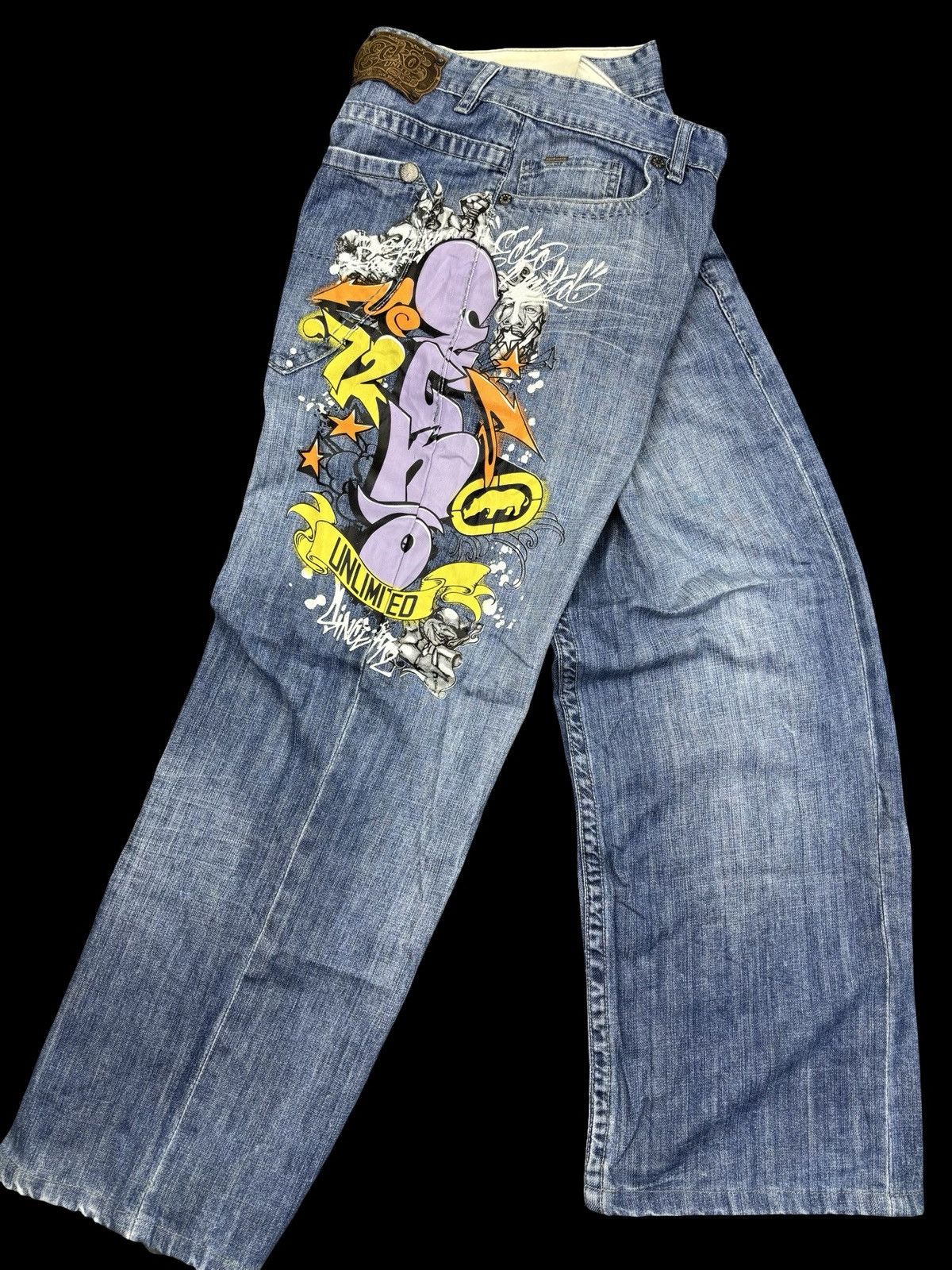 Ecko Unltd. 💥Baggy💥Ecko Spell Out Rapper Denim F834 Size US 33 - 1 Thumbnail
