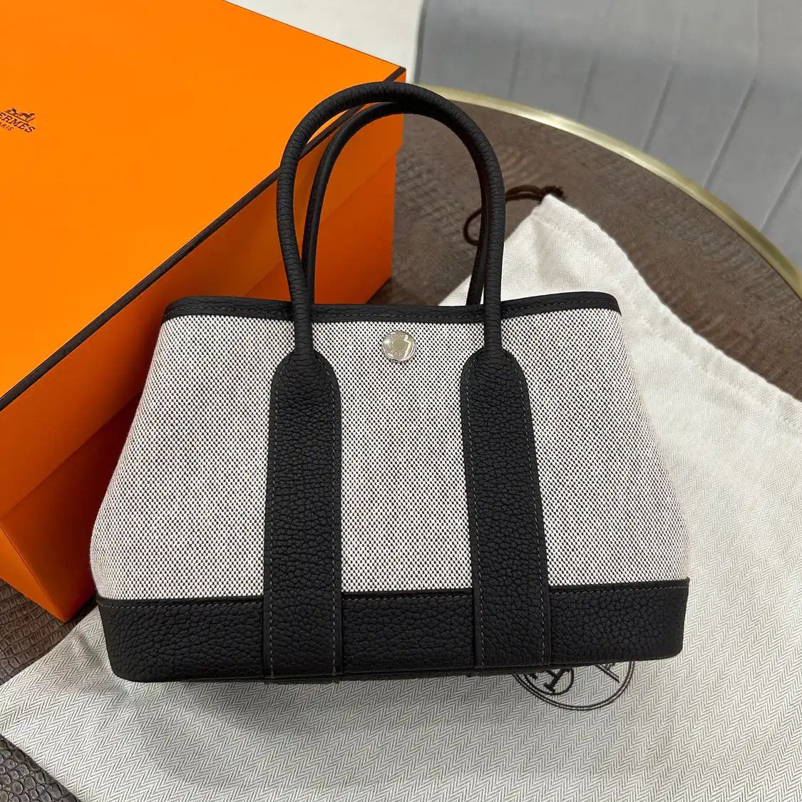 Hermes Hermes Garden Party 23 brown coated canvas Garden Party handbag silver hardware Size ONE SIZE - 1 Thumbnail