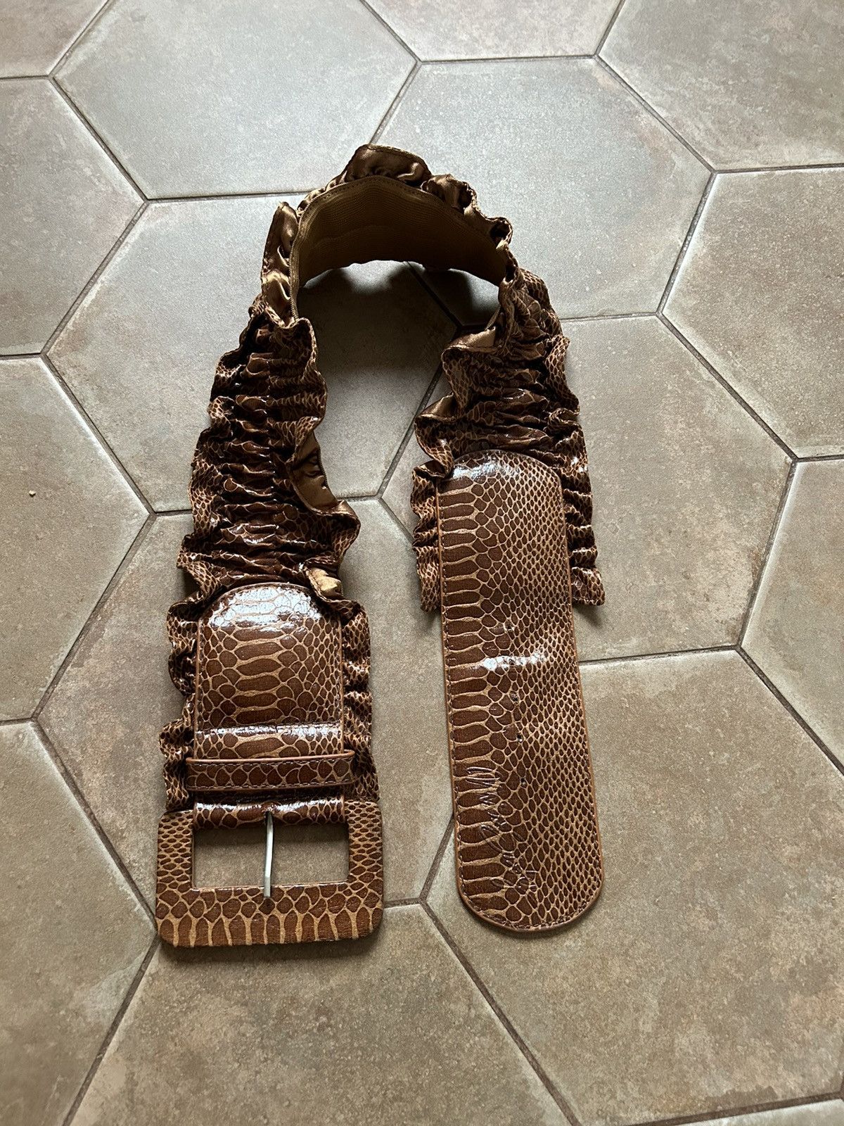 Miss Sixty MISS SIXTY Very Rare Y2K Hybrid Leather Canvas Logo Belt Size ONE SIZE - 1 Thumbnail