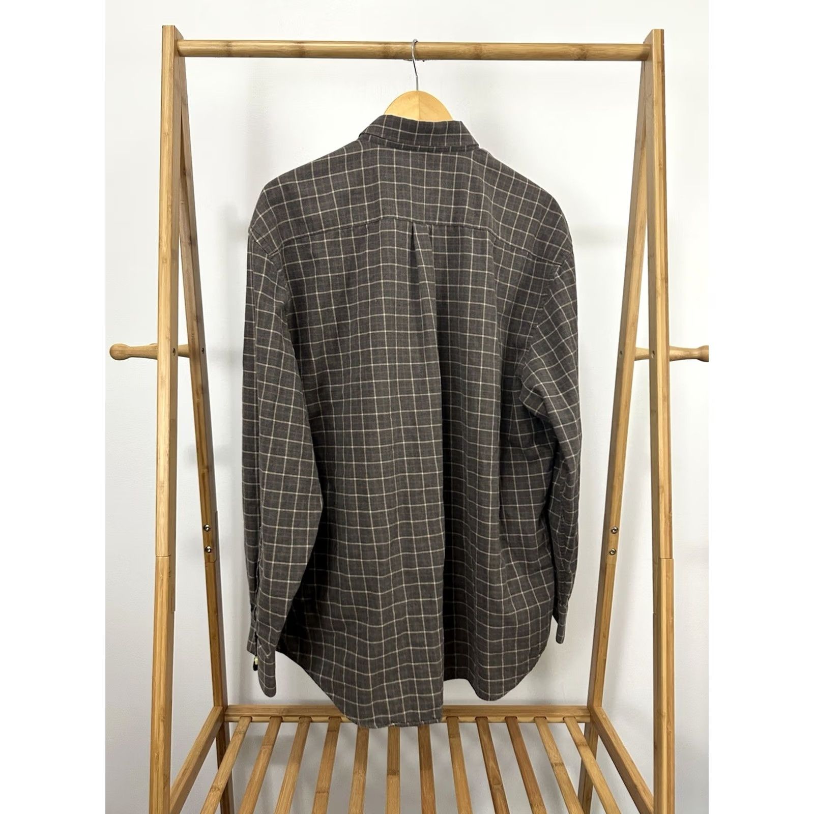 Peter Millar Peter Millar Men's Lightweight Flannel Checkered Button Long Sleeve Shirt XL Brown Size US XL / EU 56 / 4 - 2 Thumbnail