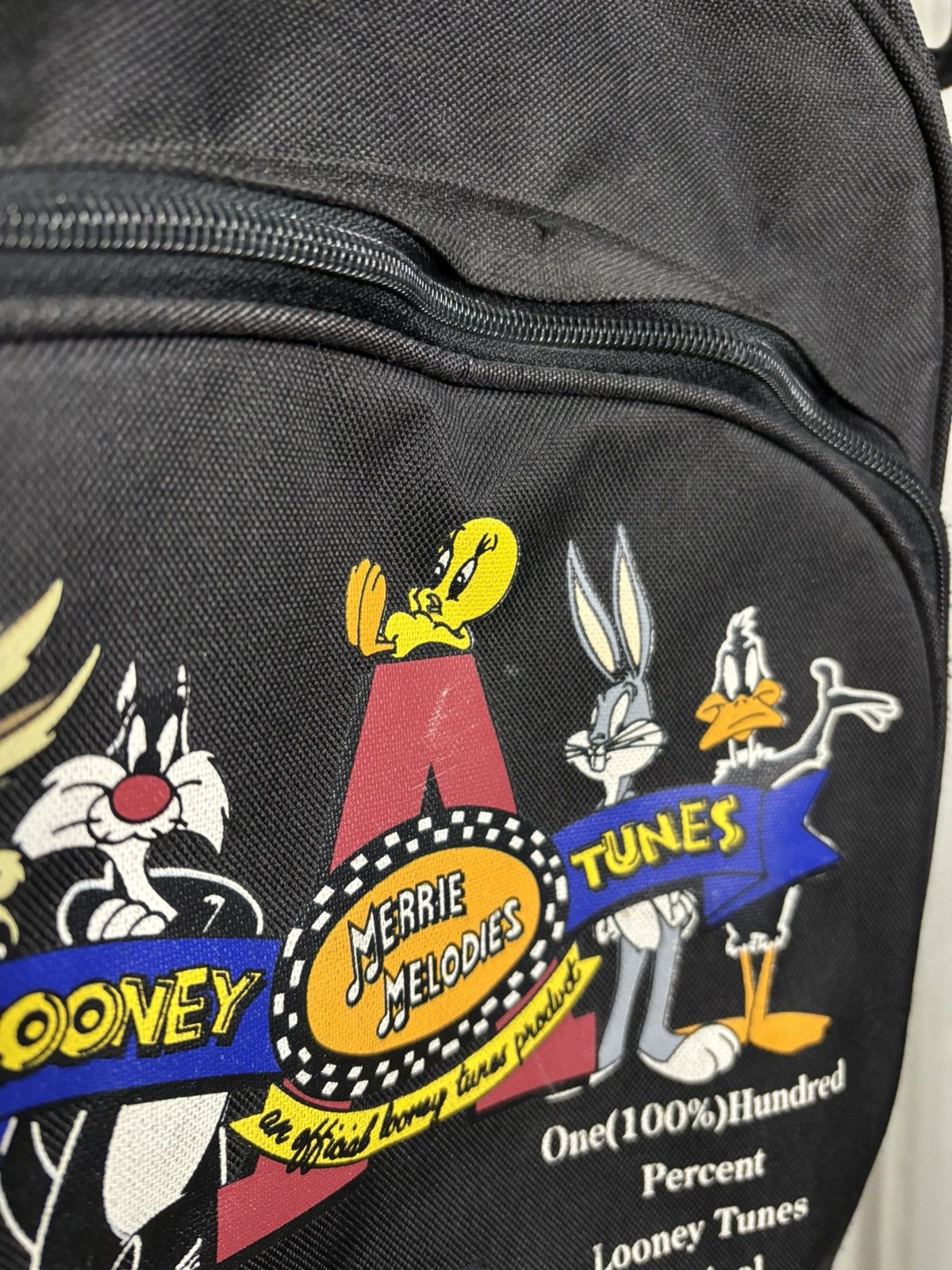 Vintage × Warner Bros Vintage 1990s Looney Tunes Black Backpack Size ONE SIZE - 2 Thumbnail