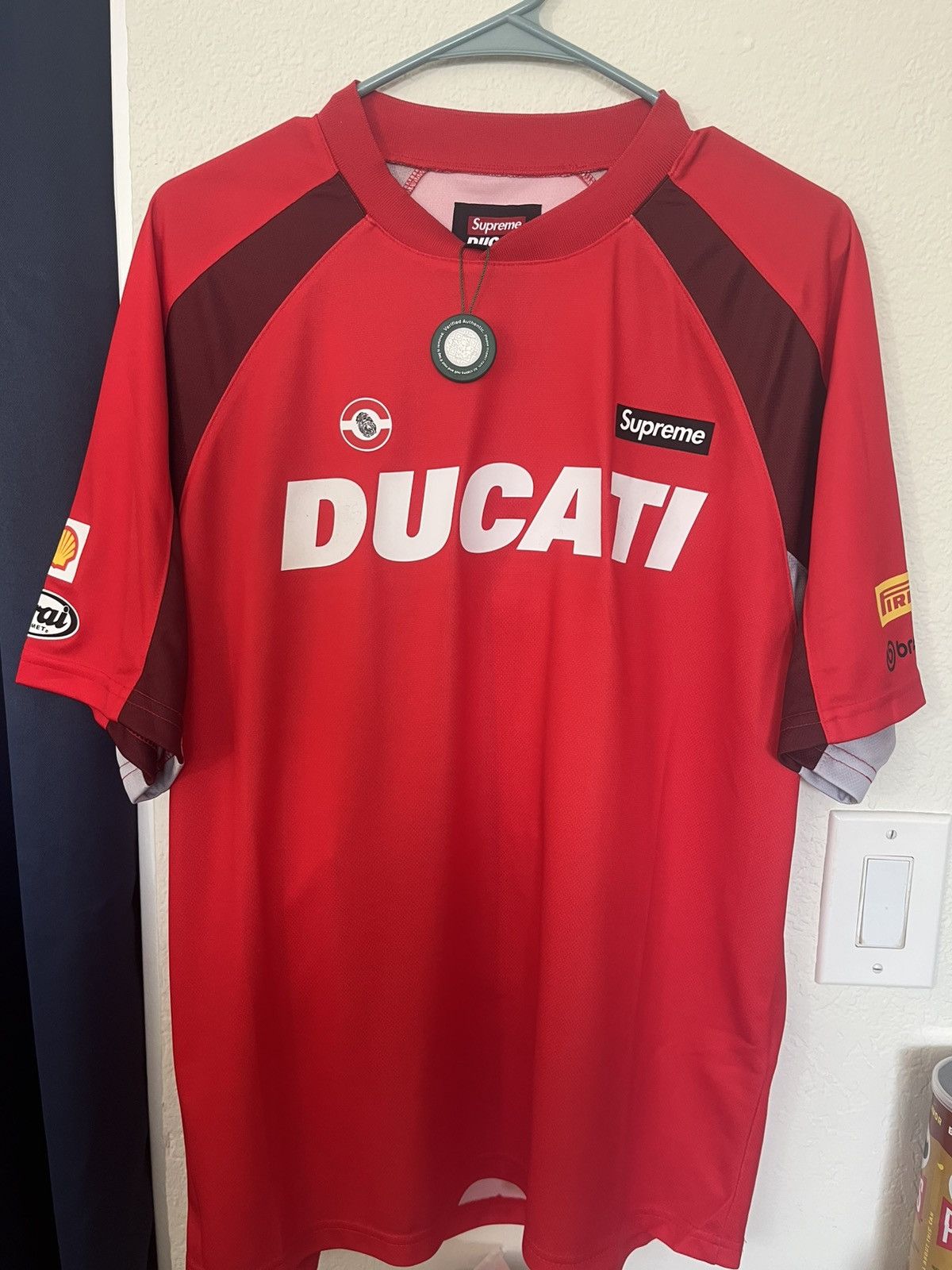 ウェア Supreme Ducati Soccer Jersey Red M Supreme Supreme Ducati Soccer Jersey Red Size M Medium Brand