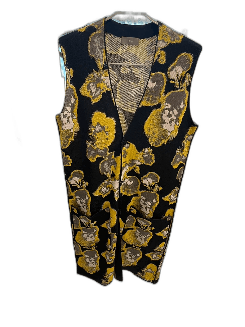 Dior DIOR Knitted Vest with Floral Pattern-2506 Size S / US 4 / IT 40 - 1 Thumbnail