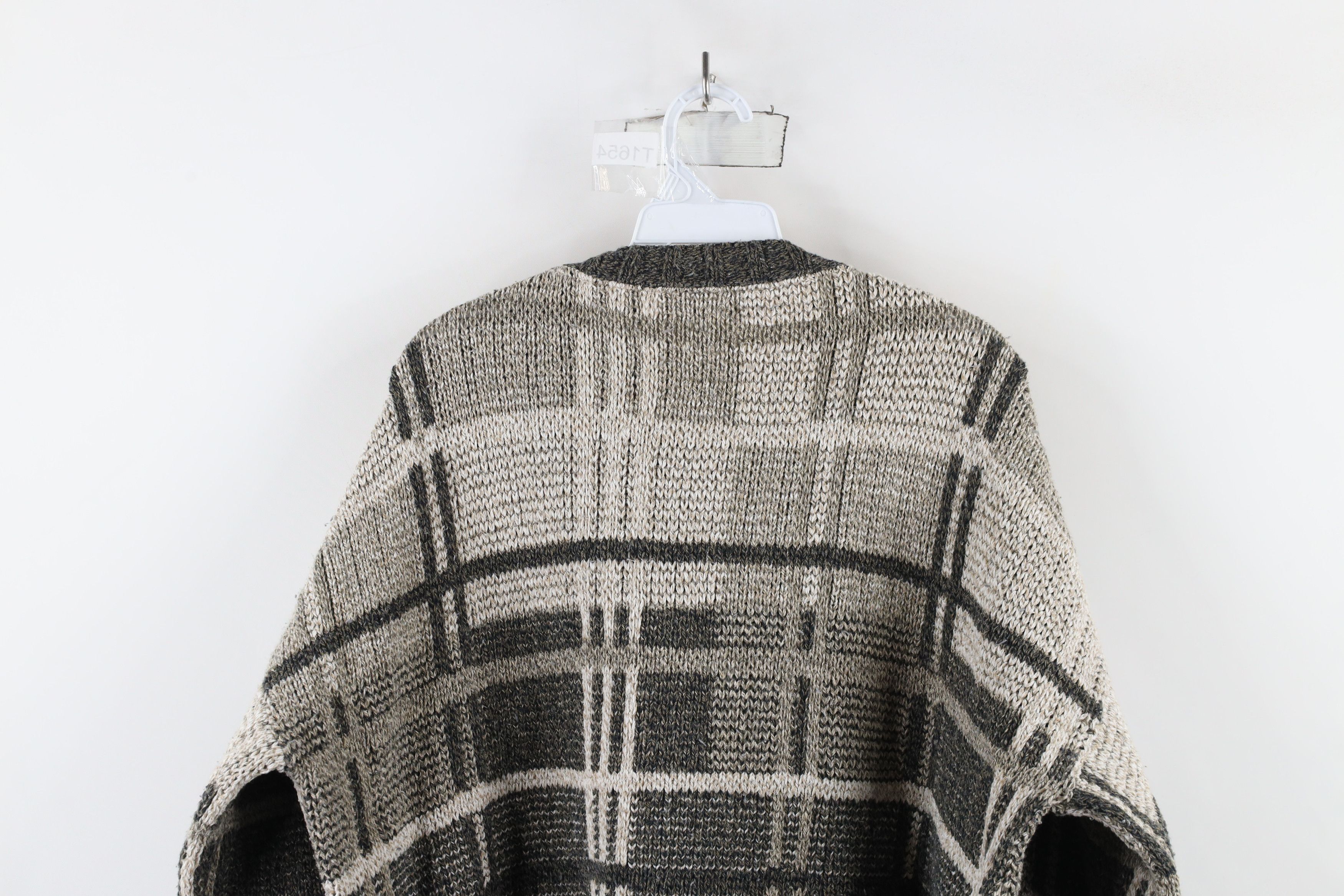 Vintage Vintage 90s Streetwear Earth Tone Chunky Knit Sweater Plaid Size US XXL / EU 58 / 5 - 11 Thumbnail