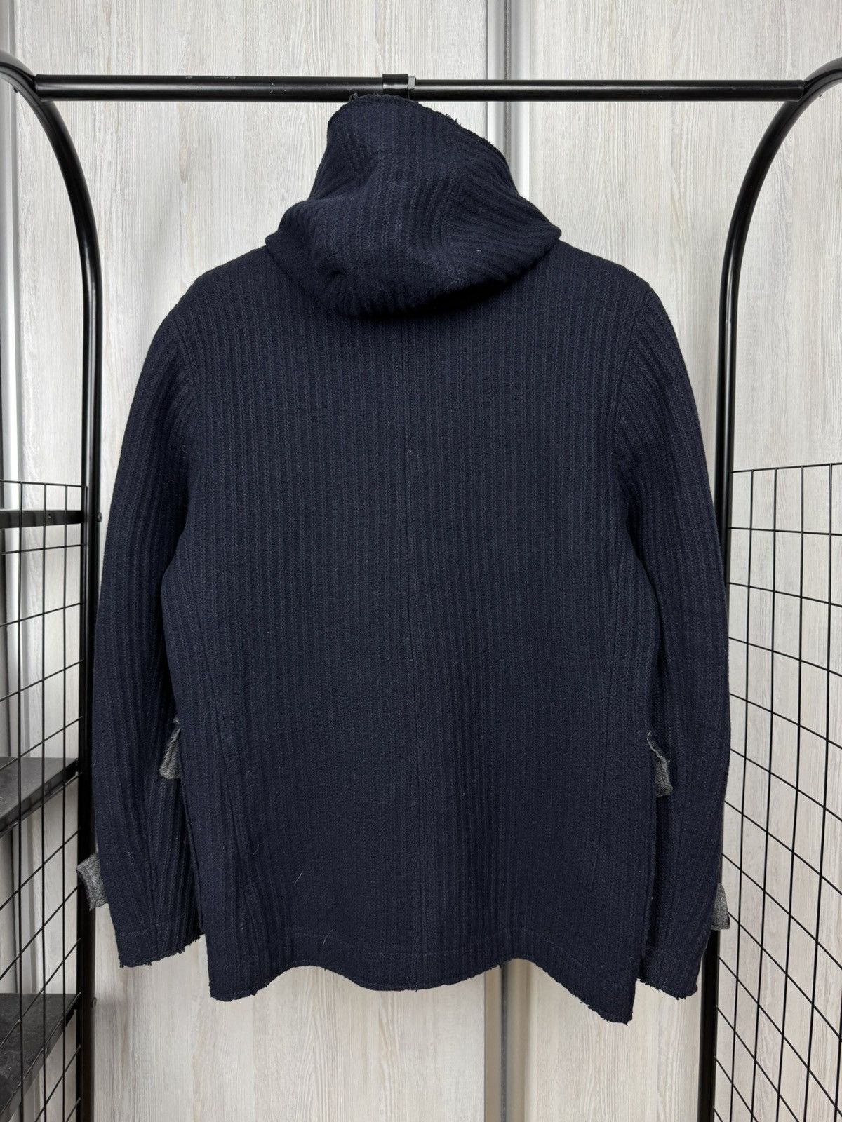 Paoloni Paoloni blue wool ribbed hooded duffle coat Size US M / EU 48-50 / 2 - 7 Thumbnail