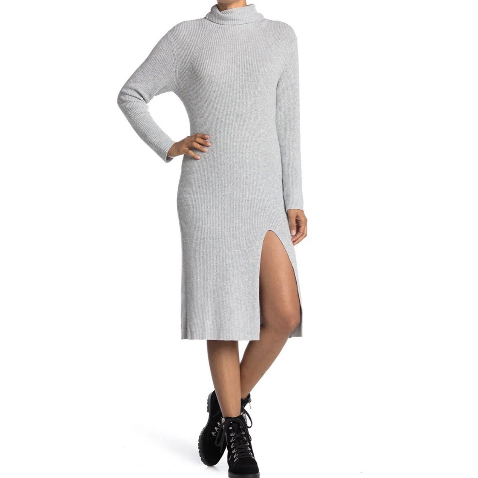 & Other Stories ABOUND Ribbed Mock Neck Midi Dress size Large A003533 Size L / US 10 / IT 46 - 1 Thumbnail