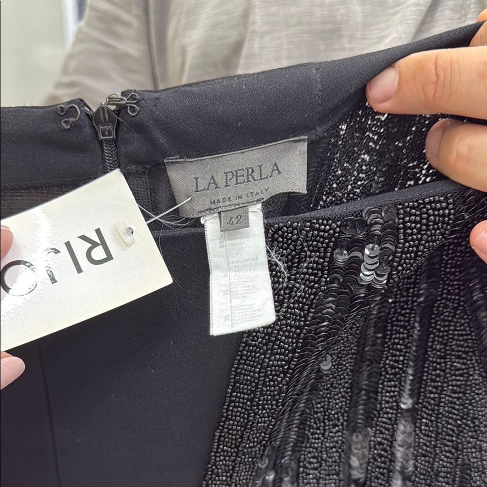 La Perla La Perla Elegant Black Sequin and beaded Embellished Pants Size 27" / US 4 / IT 40 - 6 Thumbnail