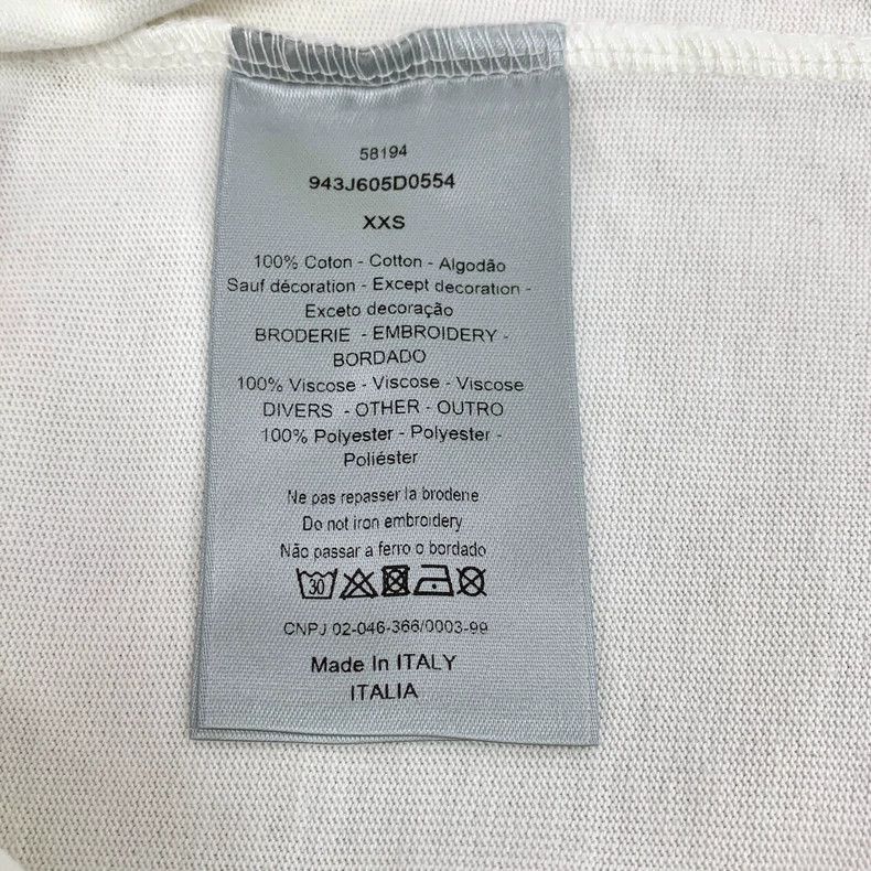 Dior White Rose Cotton Crew Neck TShirt-2506 Size XXS / US 00 / IT 34 - 6 Thumbnail
