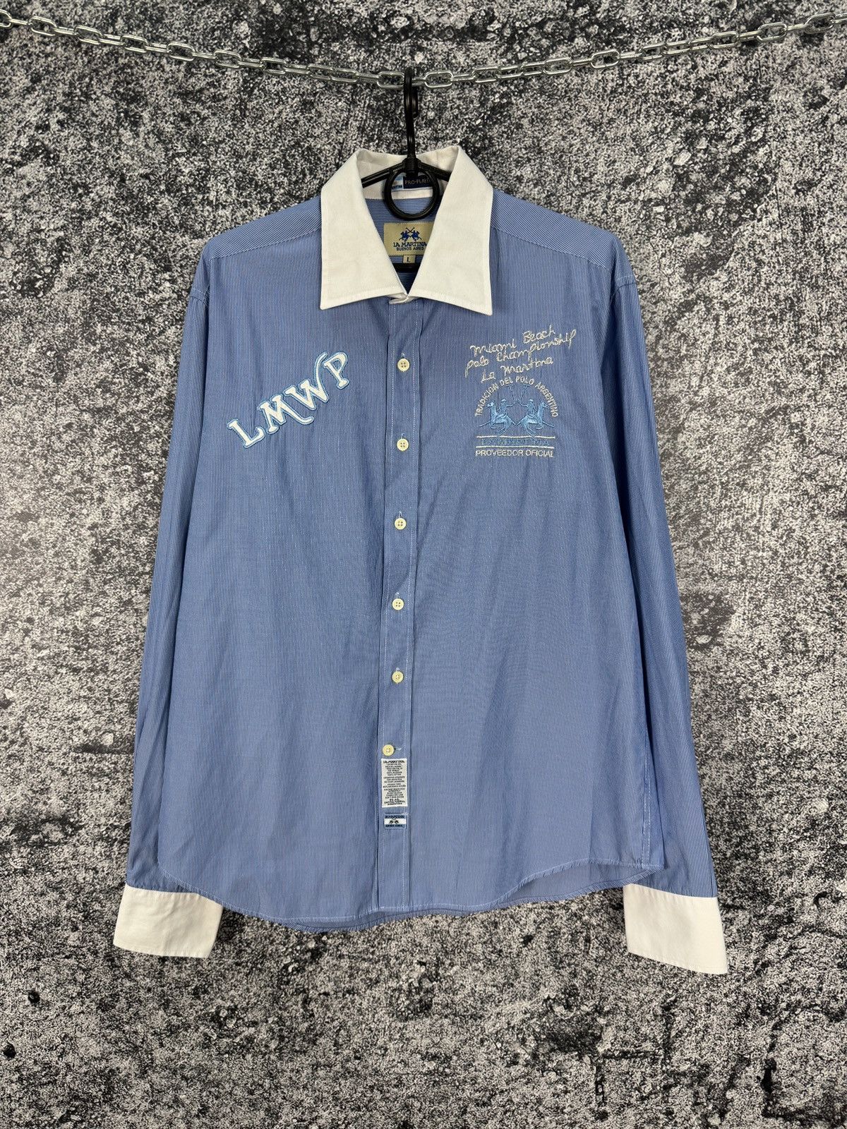 La Martina Men’s La Martina Long Sleeve Shirt Button Up LMWP Size L Size US L / EU 52-54 / 3 - 1 Thumbnail
