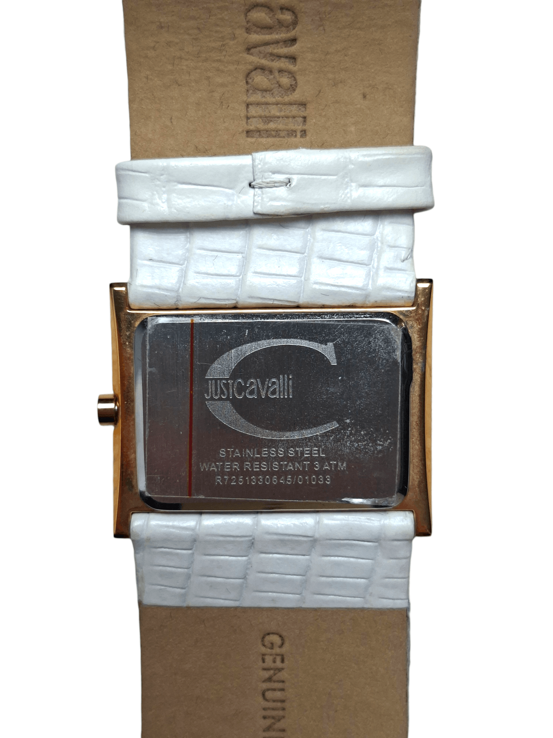 Just Cavalli Just Cavalli Watch White Leather Band Rose Gold Square Face Size ONE SIZE - 5 Thumbnail