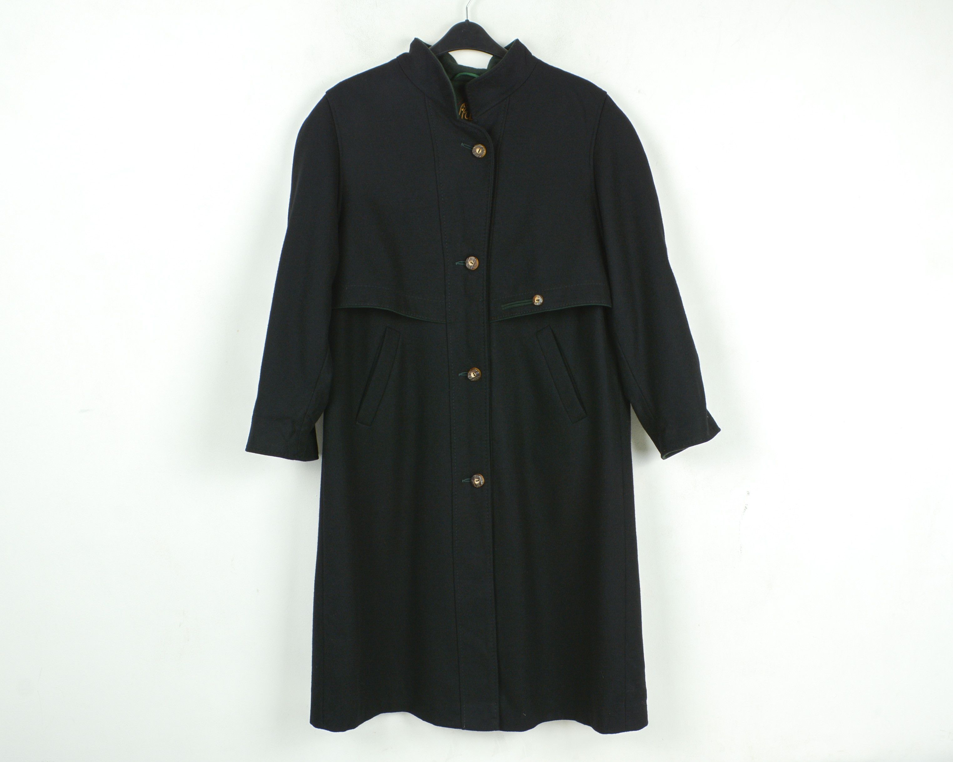 Vintage BAVARIA LODEN Ursl Trachten Pure New Wool Over Coat Jacket Size L / US 10 / IT 46 - 1 Thumbnail