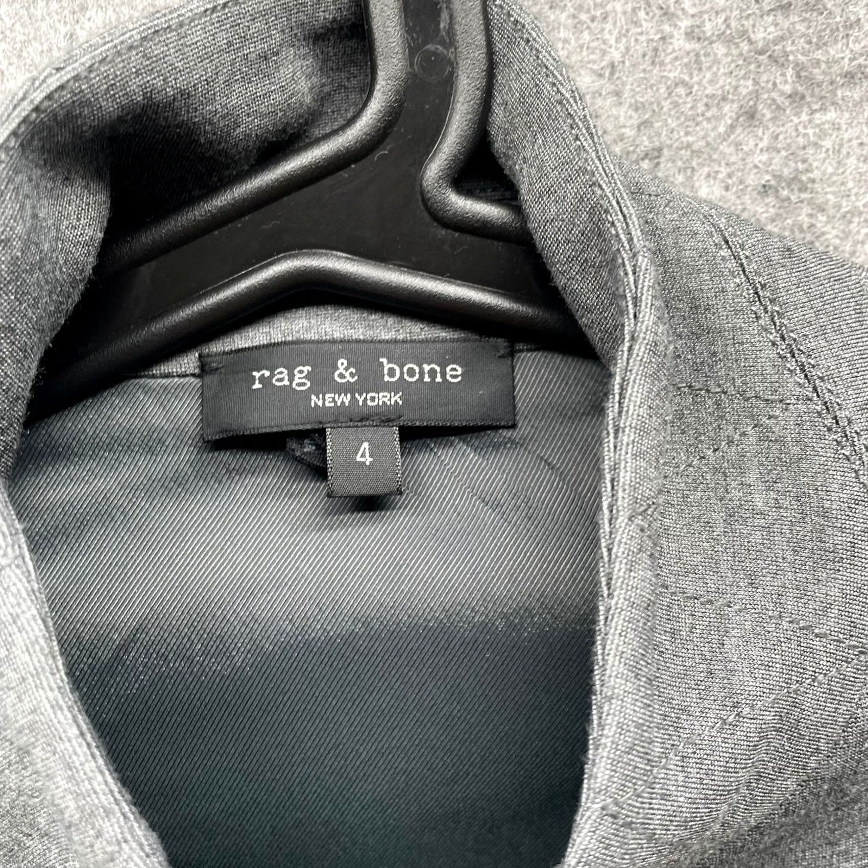 Rag & Bone Rag & bone Knit Military Jacket Womens 4 Gray Button Front Blazer Knit Viscose Stretch Ponte Pockets Long Sleeve Mid-Length Slim Size S / US 4 / IT 40 - 5 Thumbnail