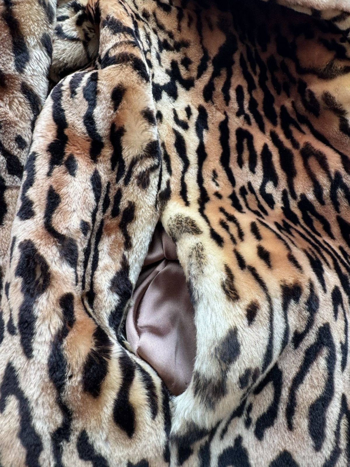 Vintage Vintage Leopard Rabbit Fur Coat – Genuine Real Fur – 90s Y2K Size M / US 6-8 / IT 42-44 - 6 Thumbnail