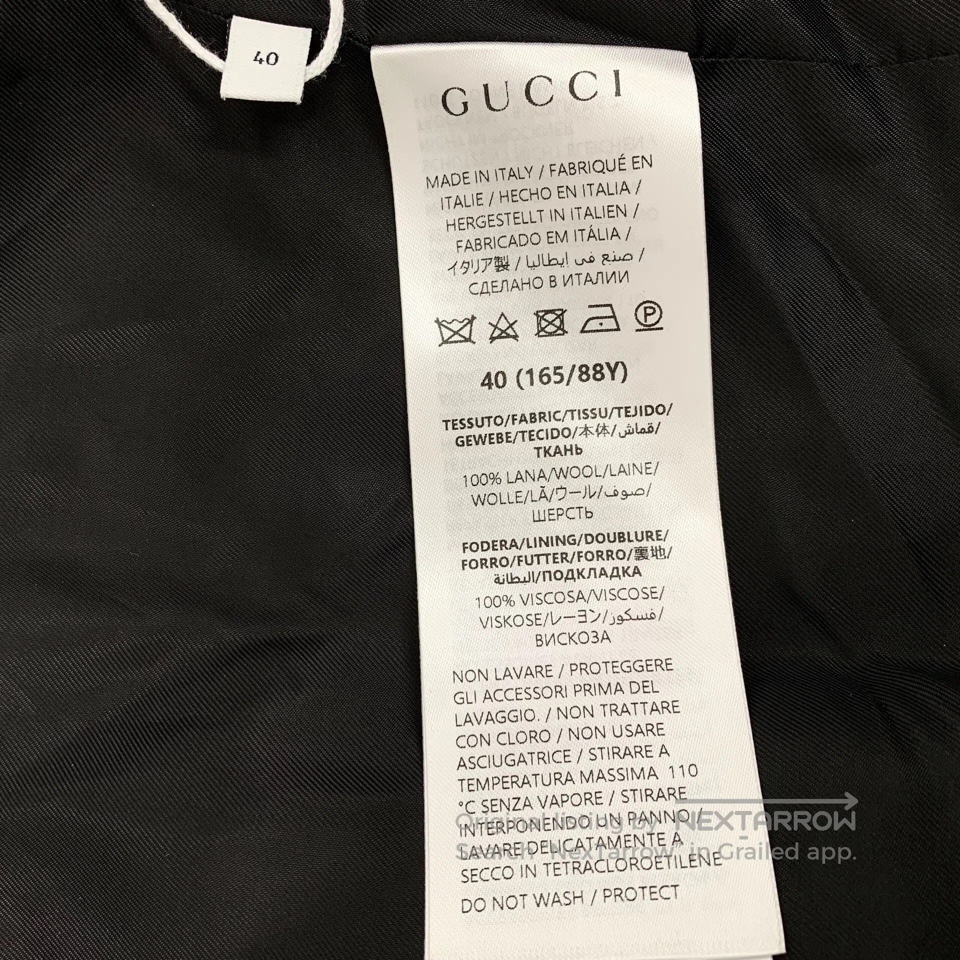 Gucci Guicci Deep gray logo embroidery wool lapel zip-up long-sl Size S / US 4 / IT 40 - 6 Thumbnail