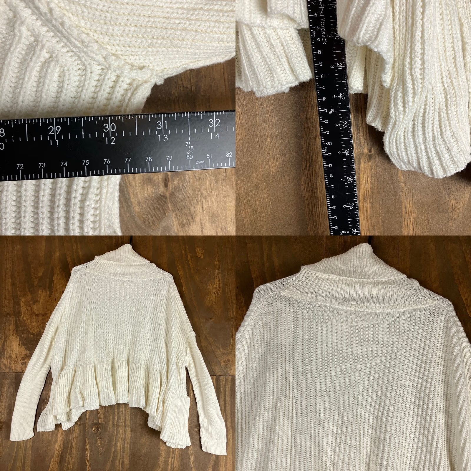 Free People Free People Sweater White Layer Cake Cowl Neck Peplum Cotton Blend Small Women Shirt Size S / US 4 / IT 40 - 8 Thumbnail