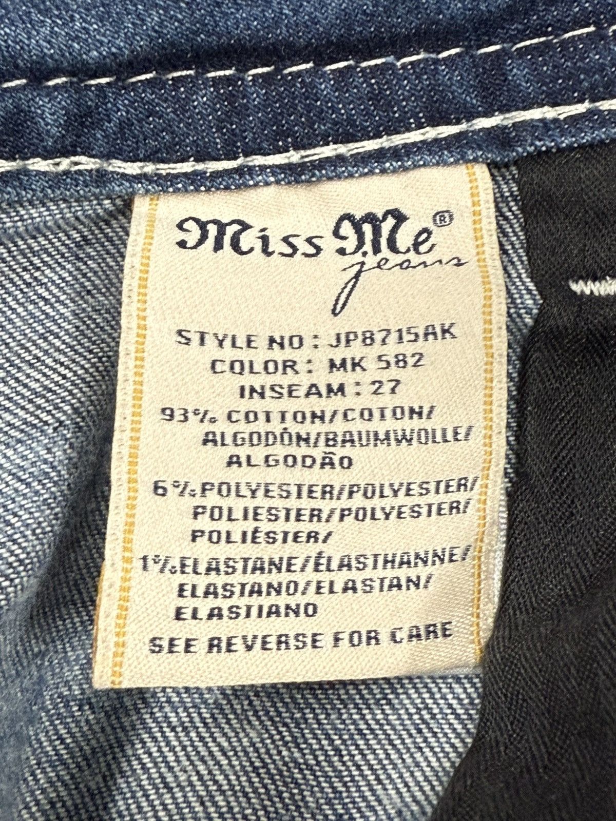Vintage Vintage Rhinestone Miss Me Denim Jeans Sz. 34 B B Rock y2k Size US 34 / EU 50 - 6 Thumbnail