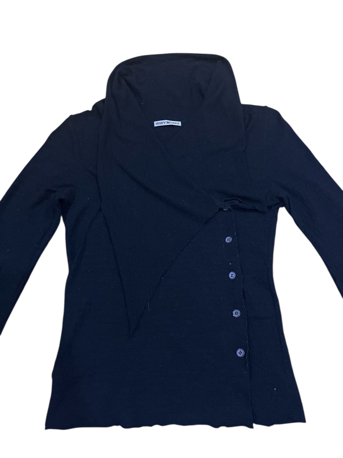 Issey Miyake ISSEY MIYAKE BUTTON UP LONG SLEEVE BLOUSE BLACK Size S / US 4 / IT 40 - 6 Thumbnail