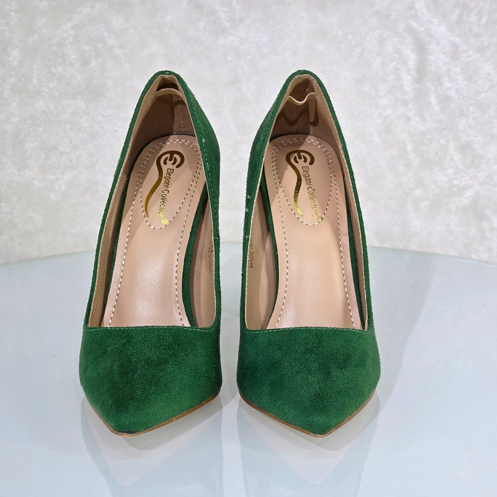 Other Lynn Dark Green FX Suede High Heel Shoes Pointy Toe Pumps (S Size US 8 / IT 38 - 3 Thumbnail