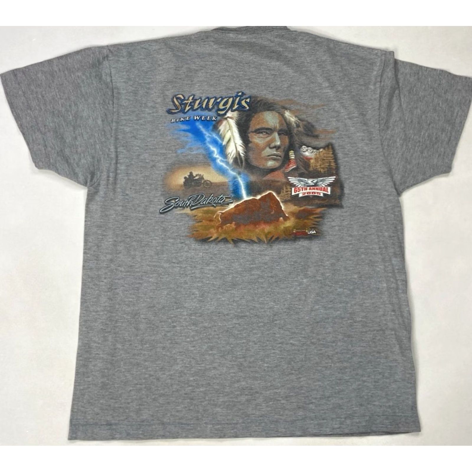 Vintage VINTAGE Sturgis Bike Week 2005 Graphic T-shirt Men Large Gray Motorcycle Shirt Size US L / EU 52-54 / 3 - 2 Thumbnail