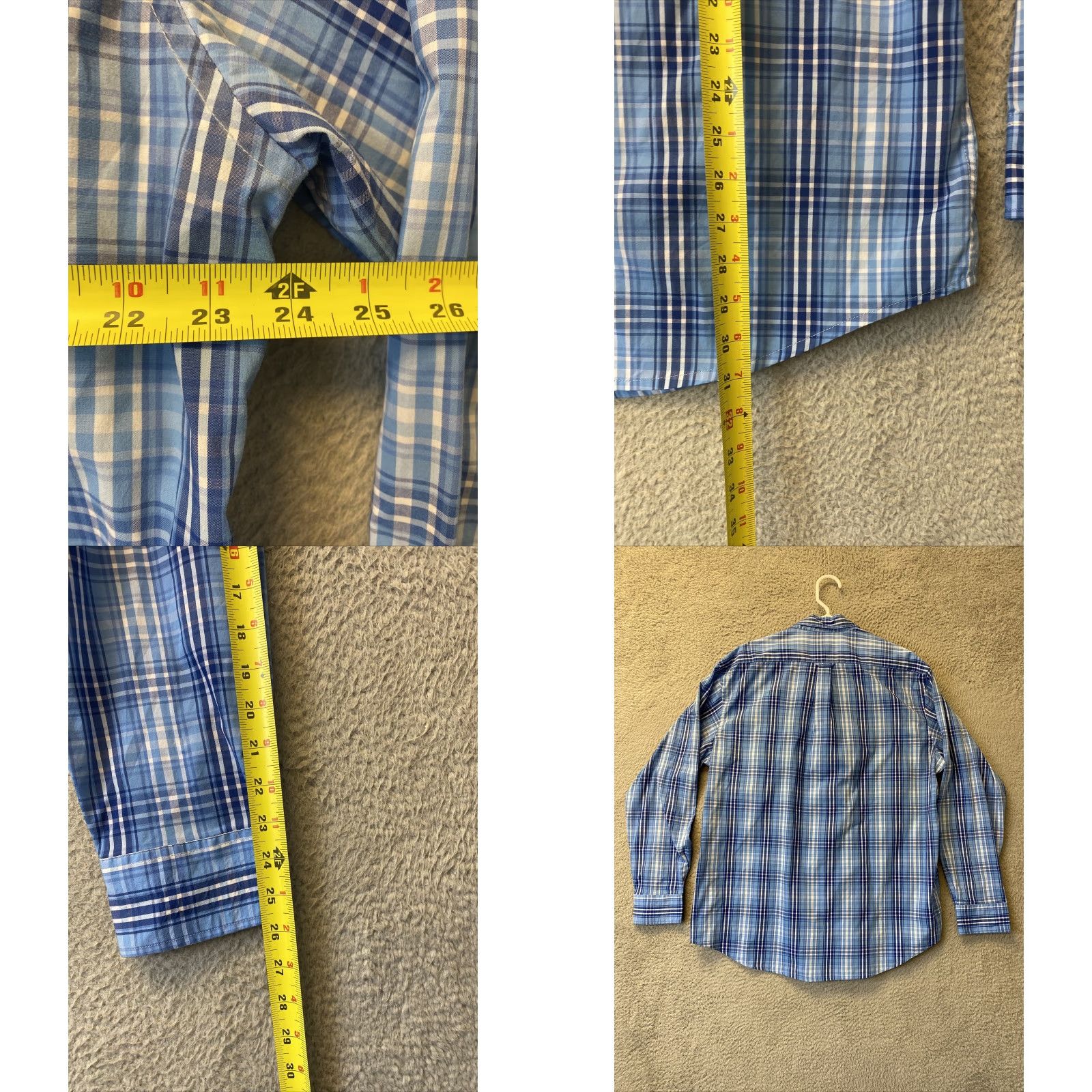 Izod Izod Tucker Shirt Plaid Button-Up Long Sleeve Blue XL Classic Fit Mens Size US XL / EU 56 / 4 - 8 Thumbnail