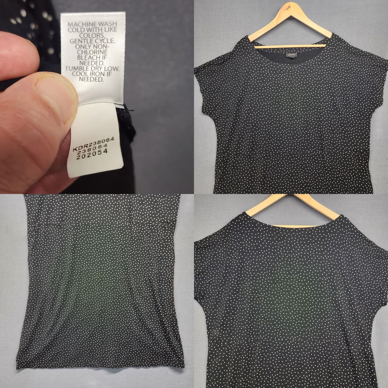 J. Jill VINTAGE J. Jill Wearever Collection Dress 2XL Black Polka Dot Shift Short Sleeve Pockets Midi Women Mens? Size XXL / US 16-18 / IT 52-54 - 8 Thumbnail