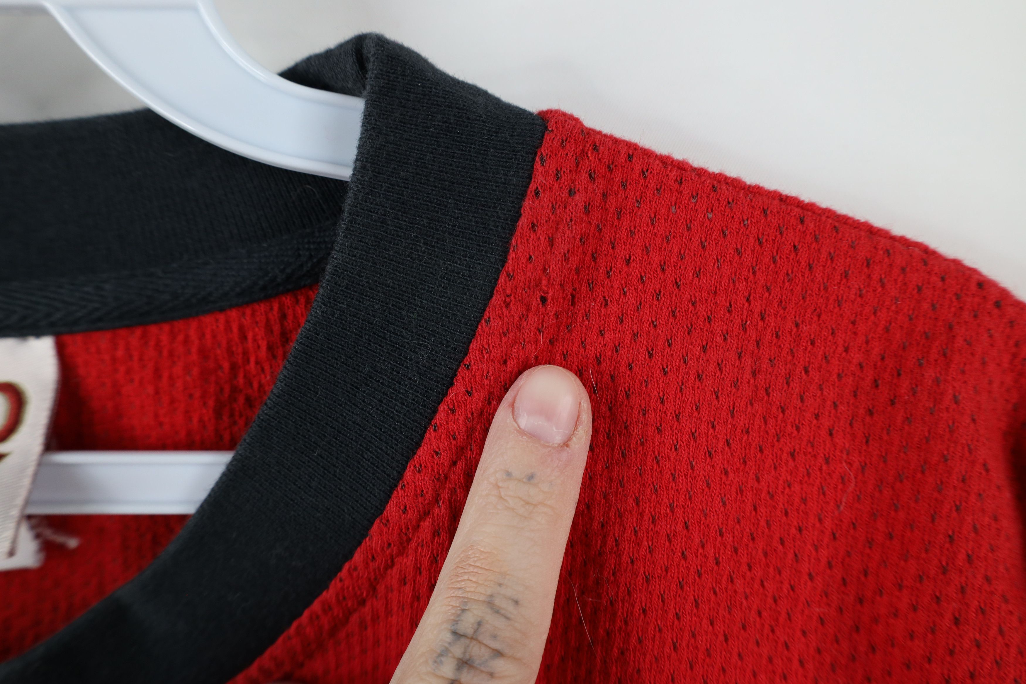 Vintage Vintage 90s Spell Out Ohio State University Mesh T-Shirt Red Size US XL / EU 56 / 4 - 5 Thumbnail