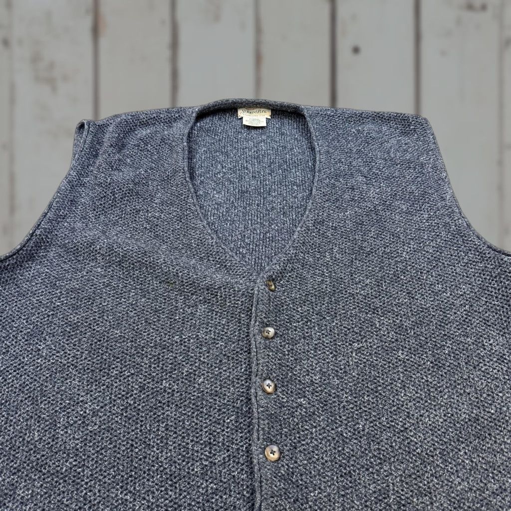 Vintage VTG St Johns Bay Sweater Vest Mens XL Heather Gray V Neck Button Front Made USA Size US XL / EU 56 / 4 - 1 Thumbnail