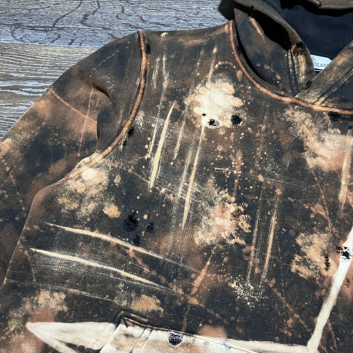 Stone Island Custom🔥 STONE ISLAND Junior Wind Rose Logo Distressed Hoodie Size US S / EU 44-46 / 1 - 8 Thumbnail