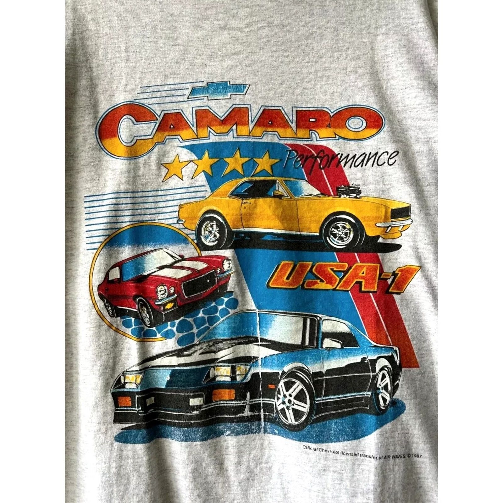 Vintage VINTAGE CHEVROLET CAMARO USA-1 TEE T-SHIRT MEN'S SIZE L Shirt Adult L Gray Nike? Size US L / EU 52-54 / 3 - 4 Thumbnail