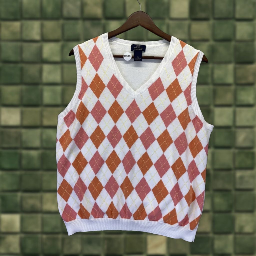 Brooks Brothers Brooks Brothers 346 Supima Cotton Colorful Argyle Knit Womens Sweater Vest XL Multicolor Knitted Vest Womens Fashion Colorful 90s? Size XL / US 12-14 / IT 48-50 - 1 Thumbnail