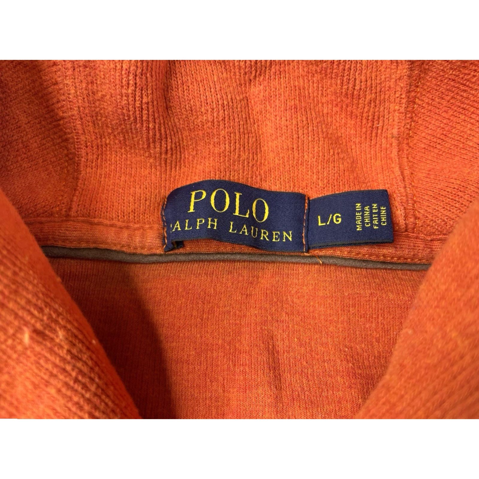 Polo Ralph Lauren Polo Ralph Lauren Pullover Sweatshirt Button Shawl Collar Orange Men's Large Sweater Size US L / EU 52-54 / 3 - 3 Thumbnail