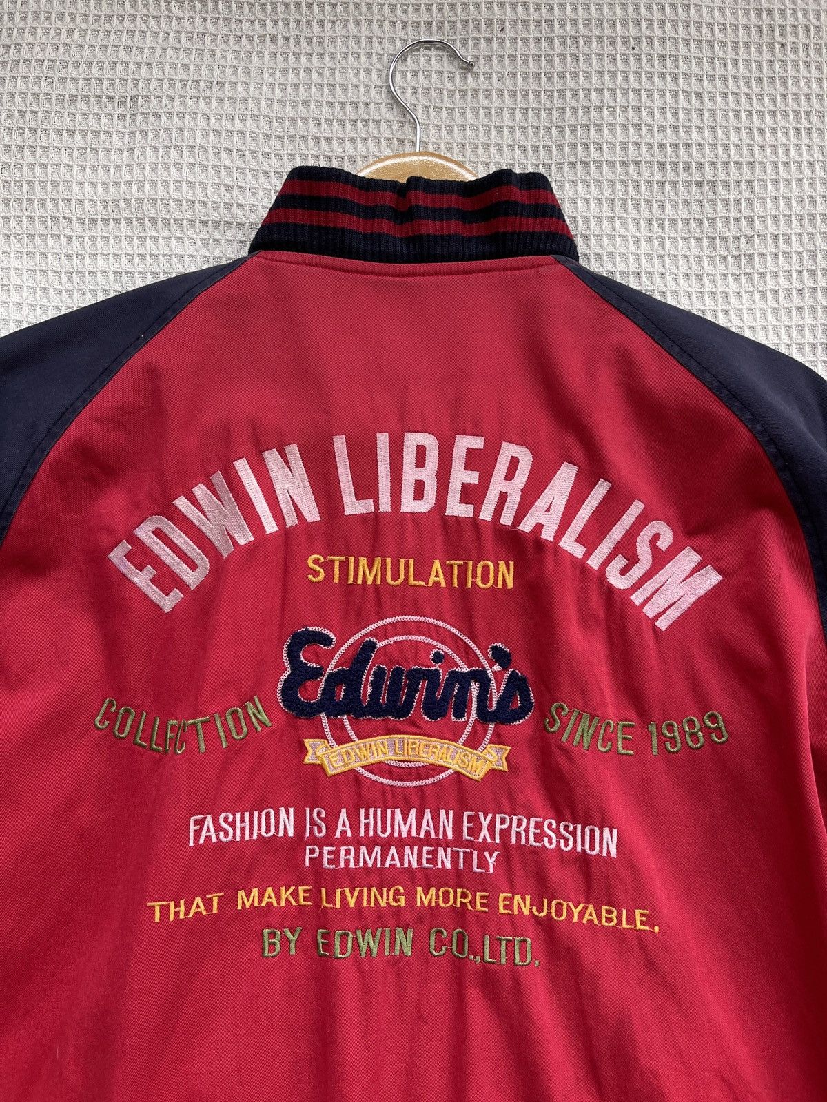 Edwin Rare🔥Vintage Edwin Varsity Jacket Embroidery Logo Size US XL / EU 56 / 4 - 9 Thumbnail