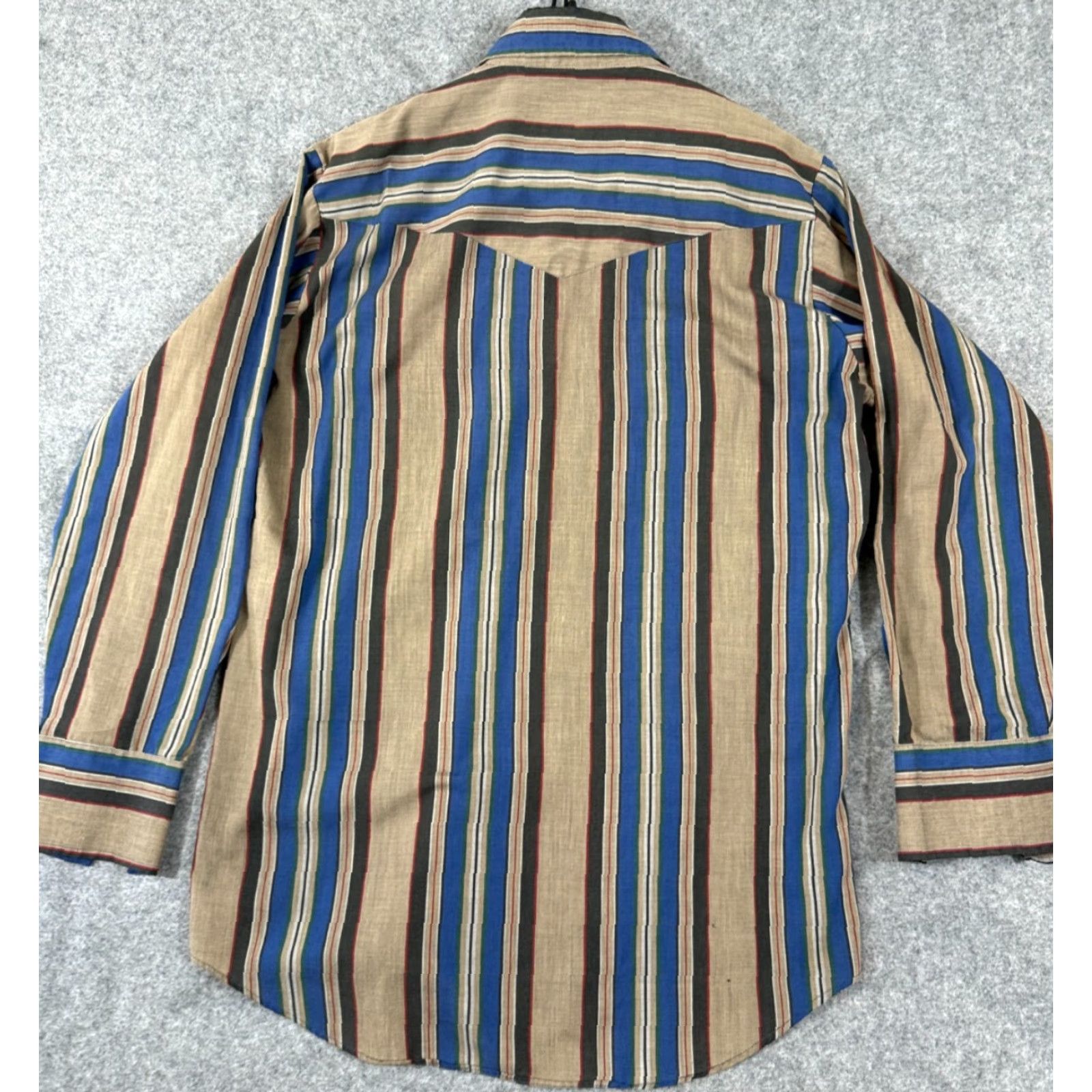 Vintage VINTAGE Ely Cattleman Western Shirt Mens 15.5/33 Blue Brown Striped Pearl Snap Long Sleeve Cowboy Size US XS / EU 42 / 0 - 6 Thumbnail