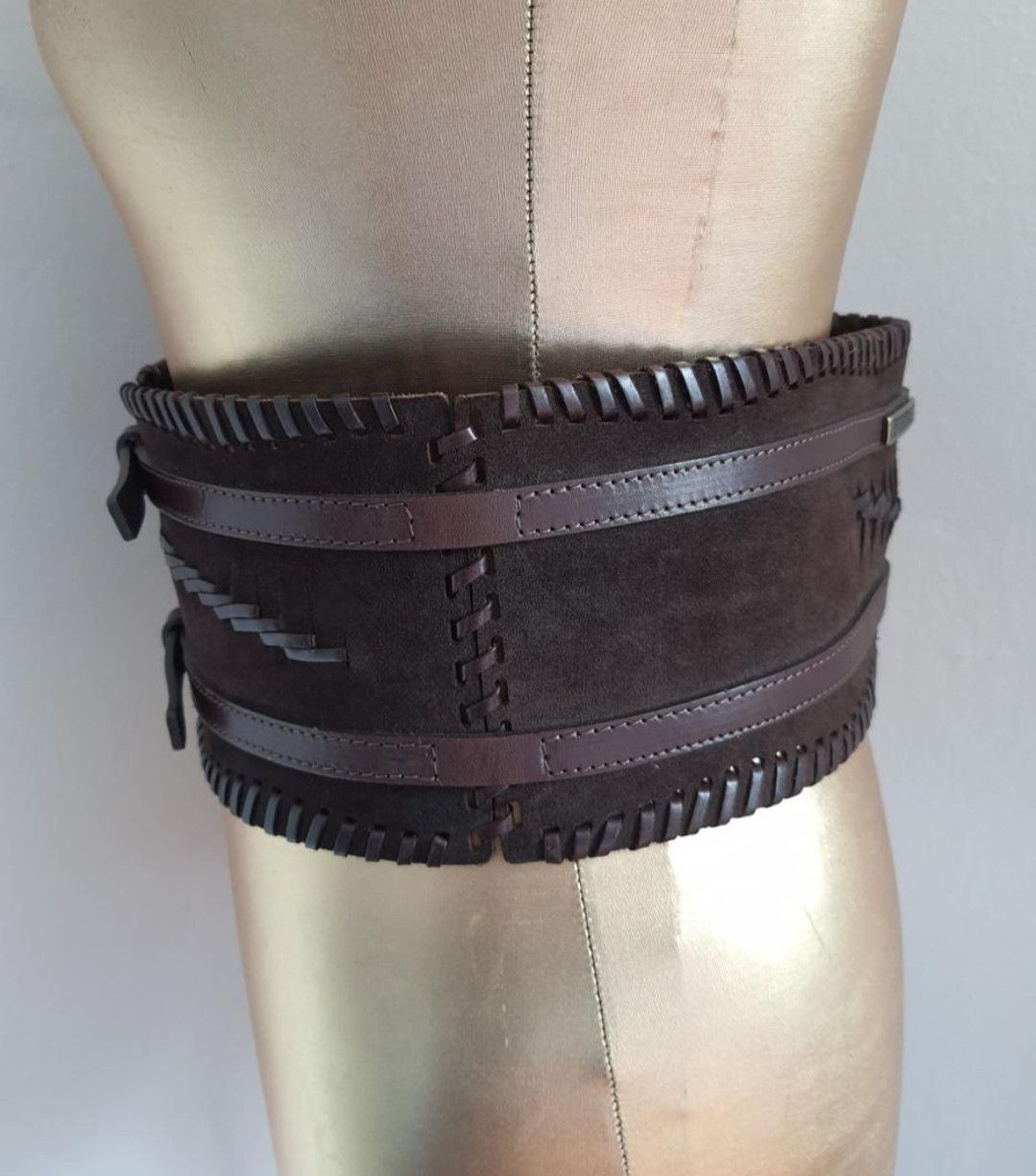 Sportmax Sportmax Leather and Suede Wide Belt Size ONE SIZE - 3 Thumbnail