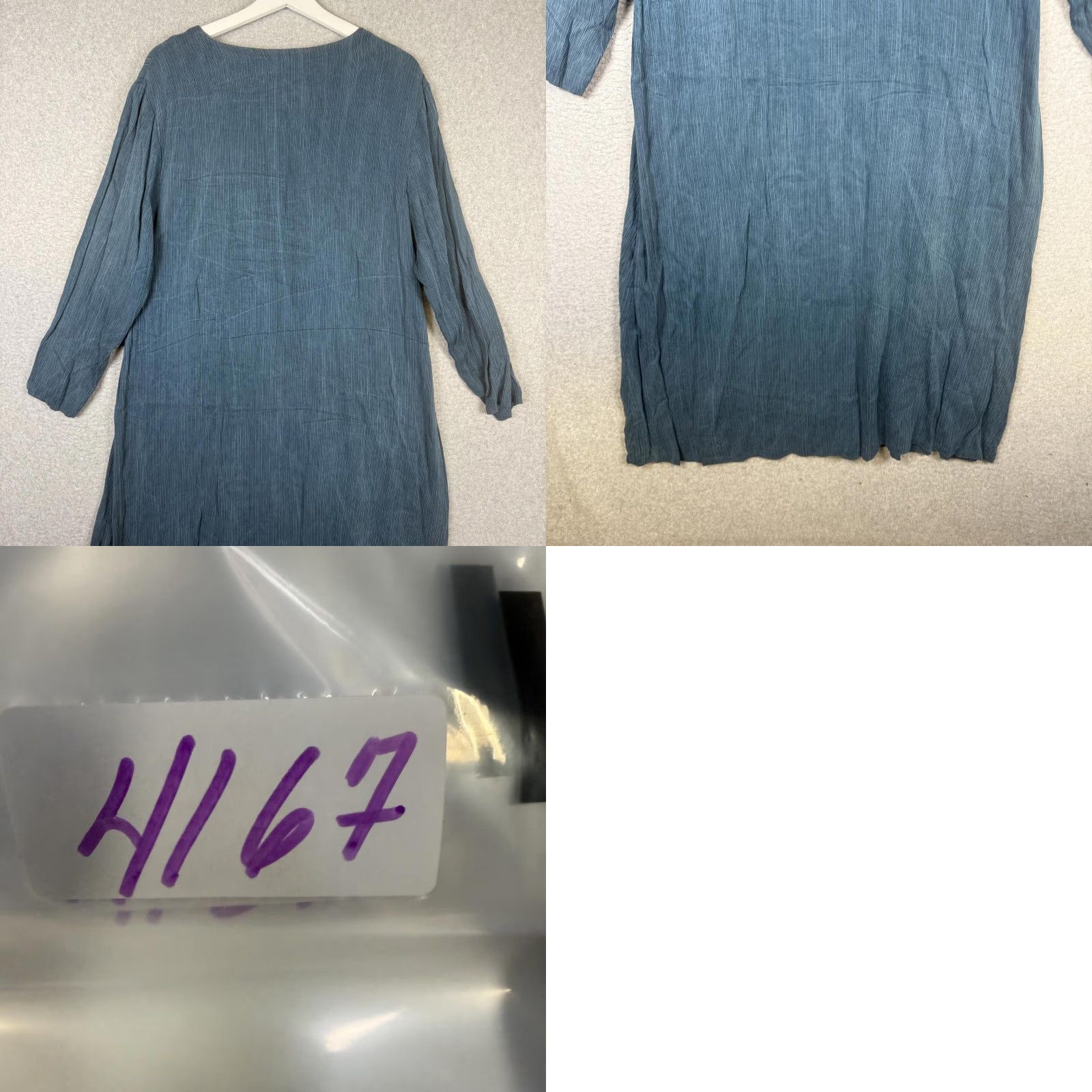 Eileen Fisher VINTAGE Eileen Fisher Dress Blue A-Line Midi 3/4 Sleeve Women Large L Ladies 90s Size L / US 10 / IT 46 - 8 Thumbnail